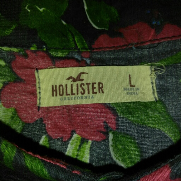 Hollister Button Down Floral Print Shirt sz L - Picture 3 of 5